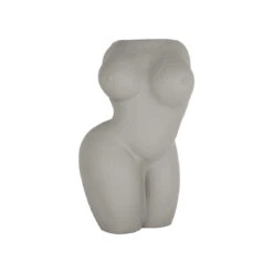 Lady Polyresin Pot - Warm Grey