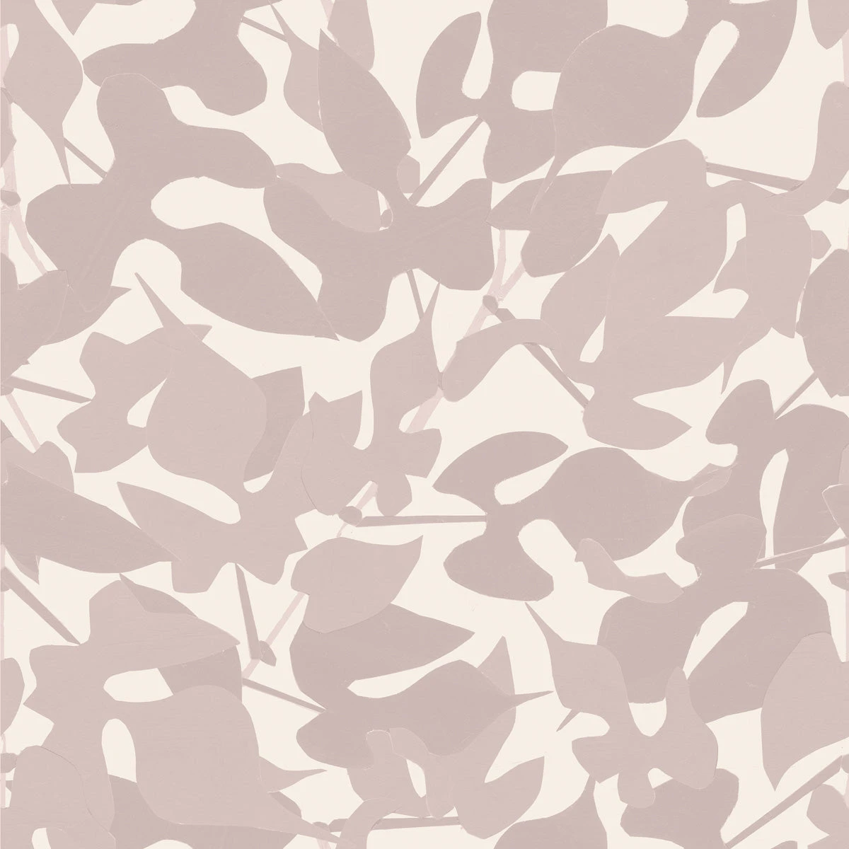 Leaves Wallpaper - Dusty Rose 3 Leaves Wallpaper - Dusty Rose