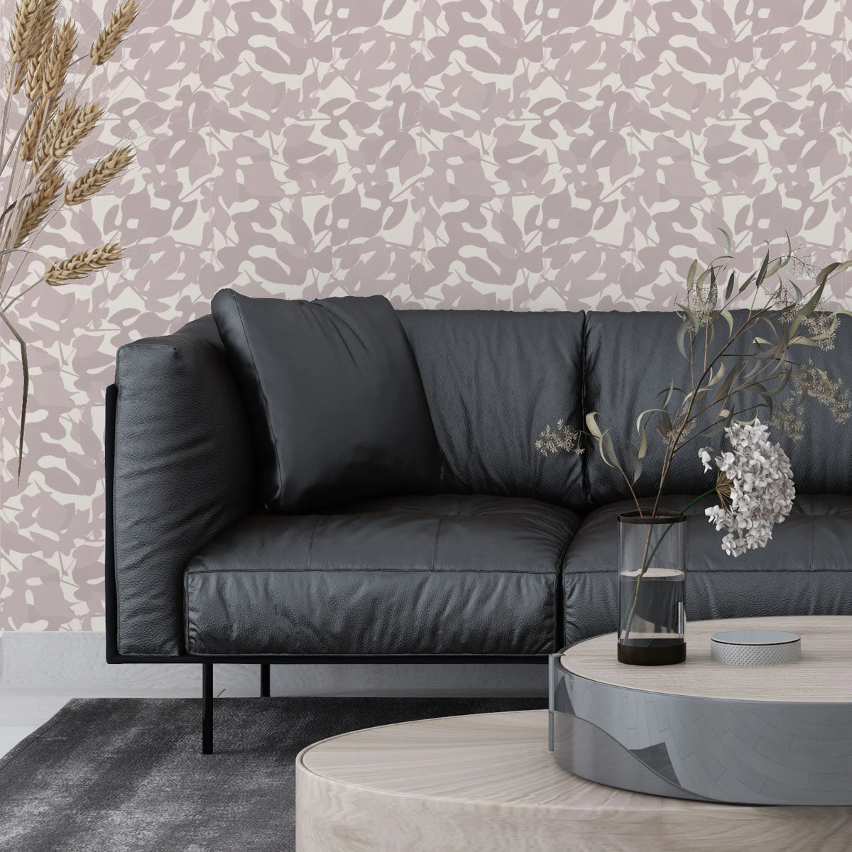 Leaves Wallpaper - Dusty Rose 4 Leaves Wallpaper - Dusty Rose - Image 2