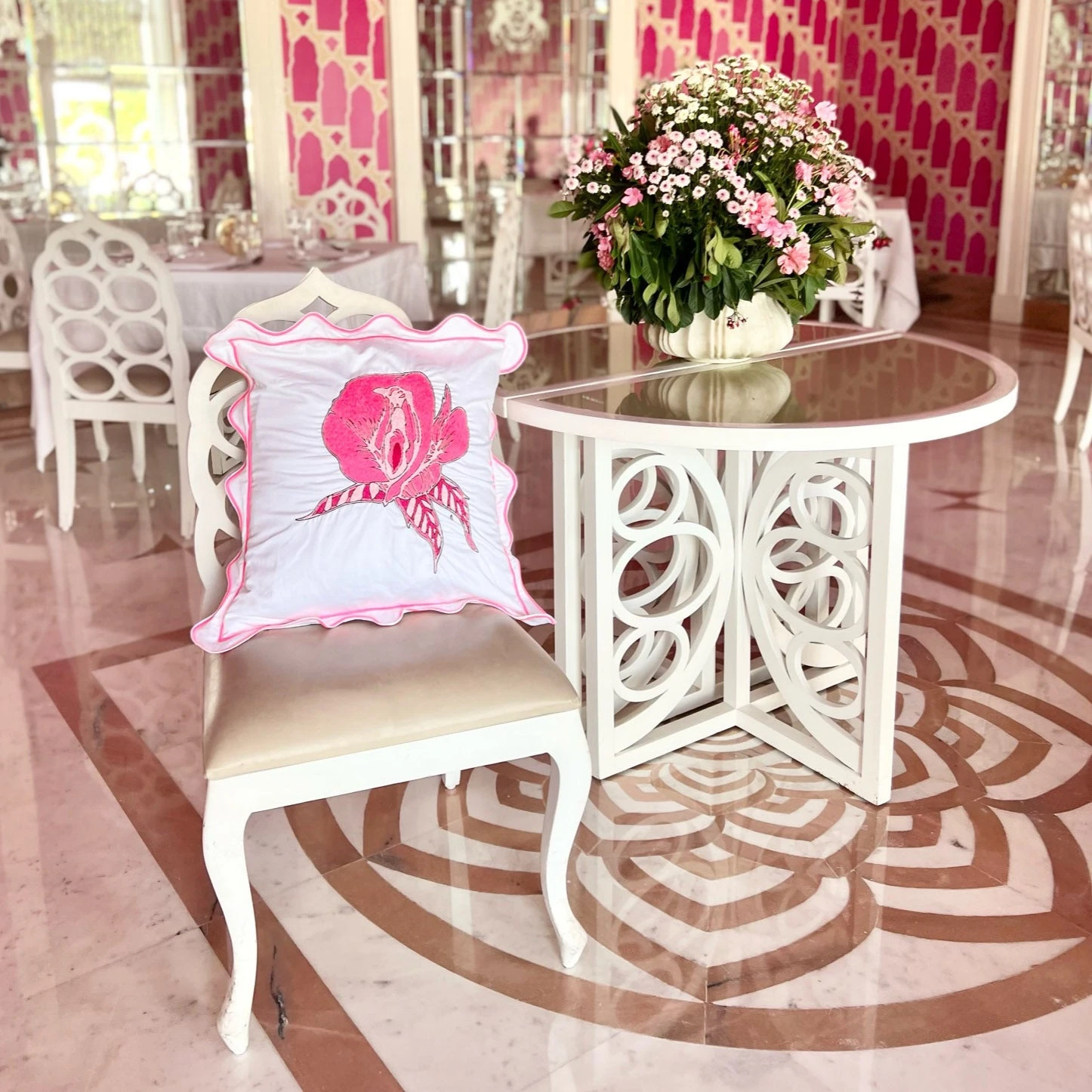 Lockley Pillow Cover - Hot Pink 4 Lockley Pillow Cover - Hot Pink - Image 2