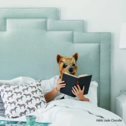 Custom MH Bed -Furniture & Decoration Shop MH Bed in Nikki Jade Chenille.04