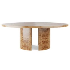 Custom Marquess Dining Table -Furniture & Decoration Shop MarquessDiningTable.GoldenPecanMappaBurl.01