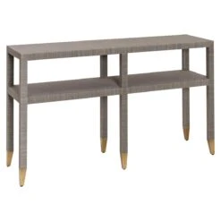 Quick Ship Mary Carmen Console In Elizabeth Grasscloth