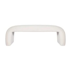 Maxwell Bench In Ivory Boucle -Furniture & Decoration Shop MaxwellBenchInIvoryBoucle.01