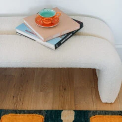 Maxwell Bench In Ivory Boucle -Furniture & Decoration Shop MaxwellBenchInIvoryBoucle.06