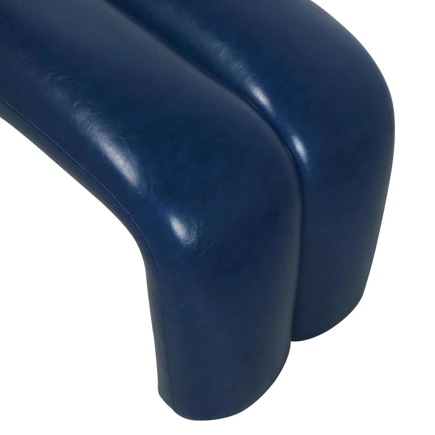 Maxwell Bench In Blue Leather 6 Maxwell Bench In Blue Leather - Image 4
