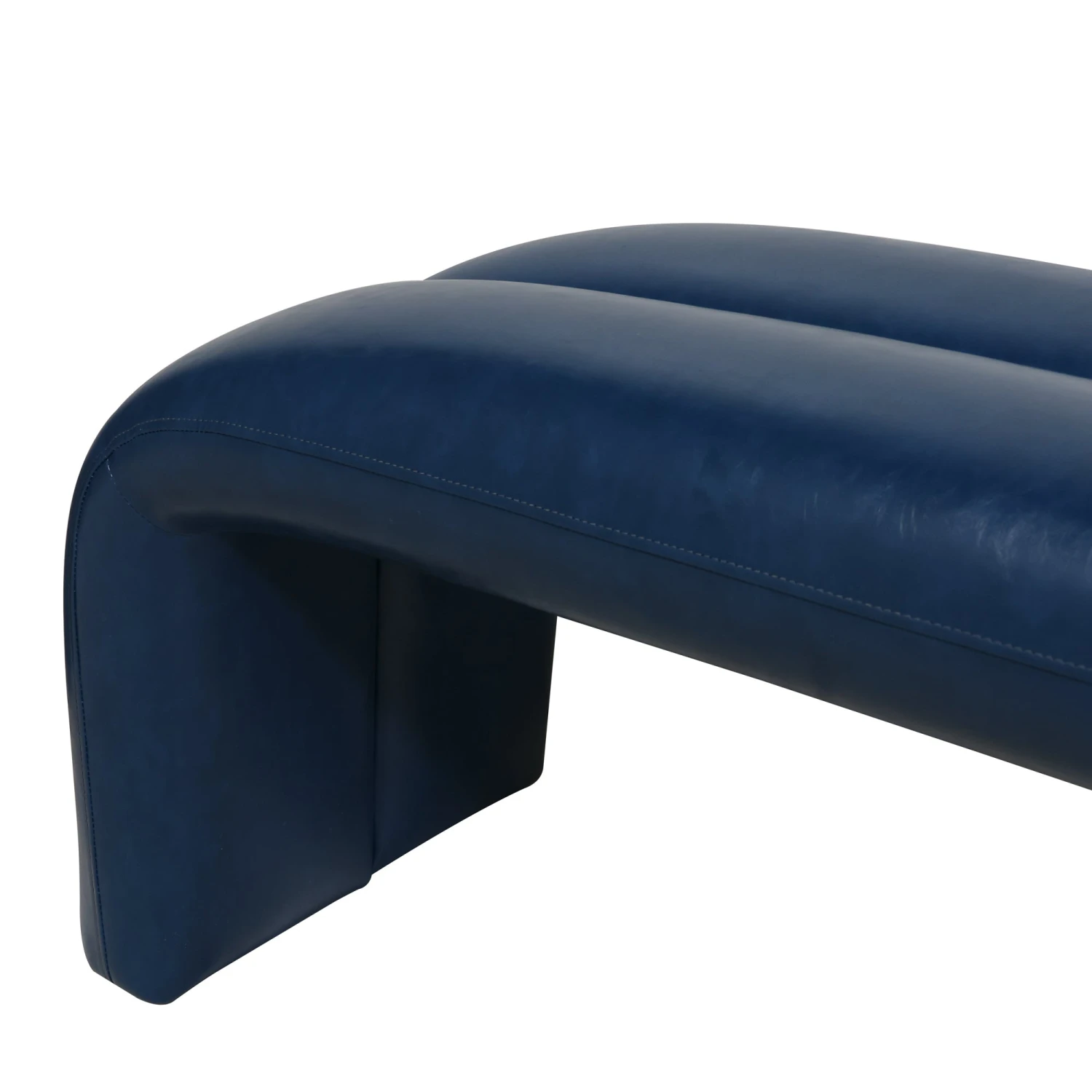 Maxwell Bench In Blue Leather 7 Maxwell Bench In Blue Leather - Image 5