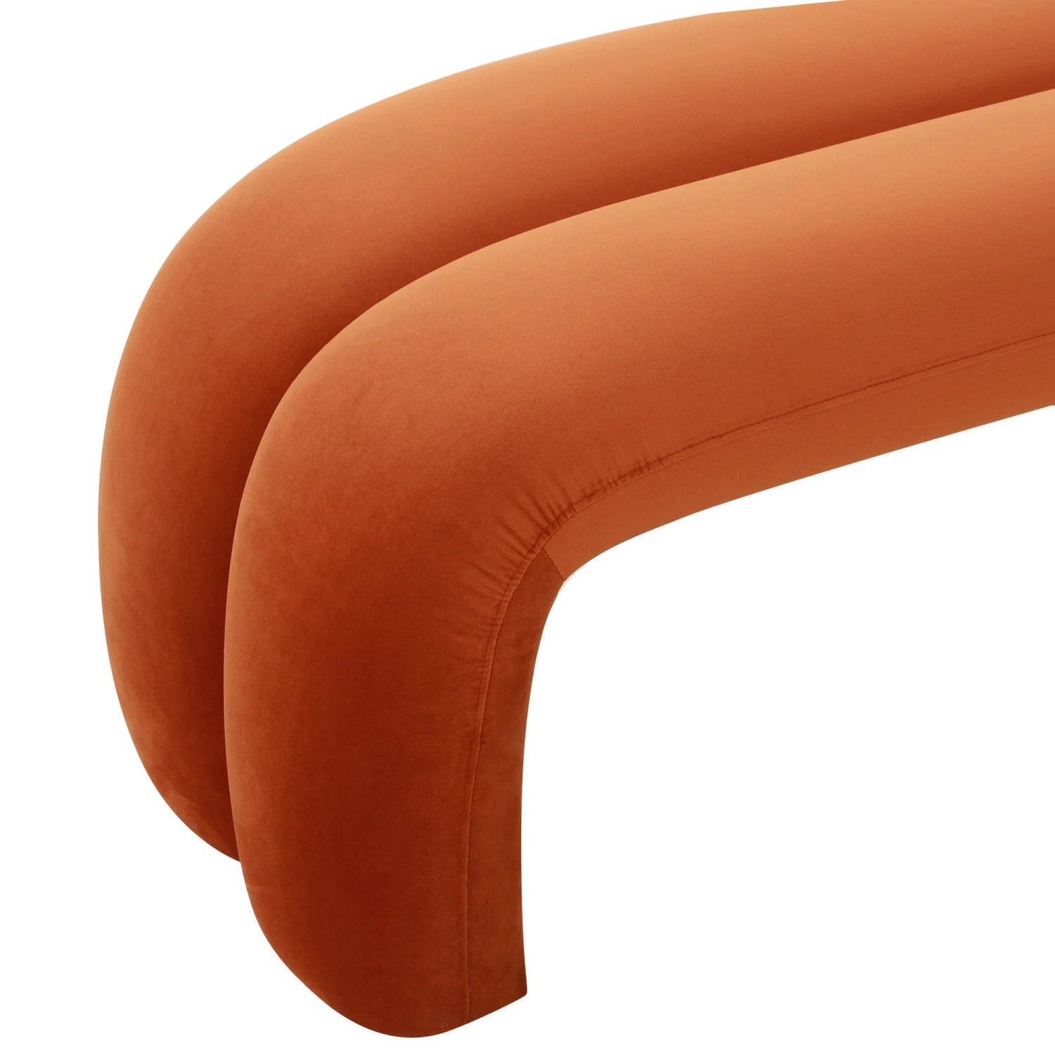 Maxwell Bench In Persimmon Velvet 5 Maxwell Bench In Persimmon Velvet - Image 3