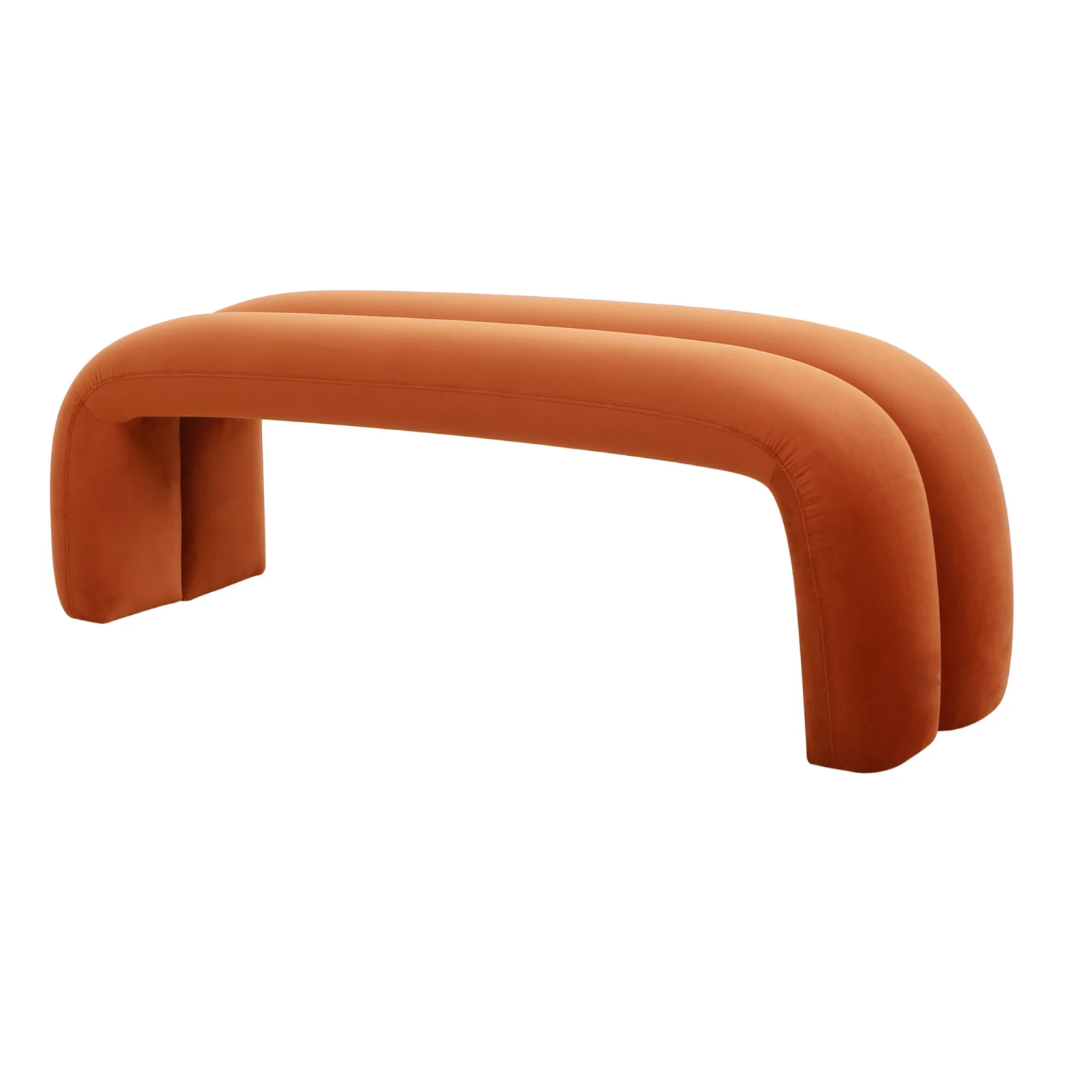 Maxwell Bench In Persimmon Velvet 3 Maxwell Bench In Persimmon Velvet