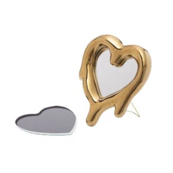 Melted Heart Mirror Frame - Gold By Seletti