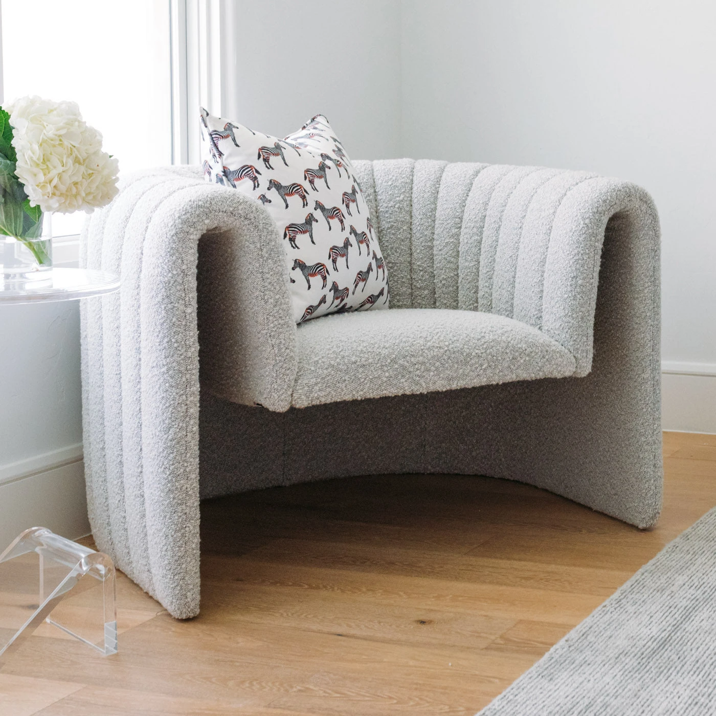 Miles Chair In Grey Boucle 5 Miles Chair In Grey Boucle - Image 3