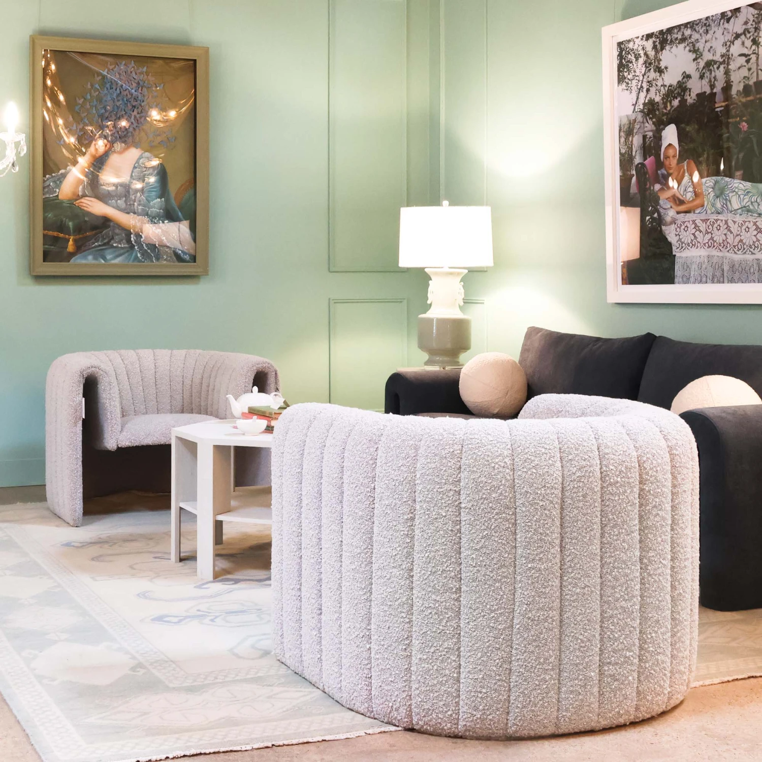 Miles Chair In Grey Boucle 4 Miles Chair In Grey Boucle - Image 2