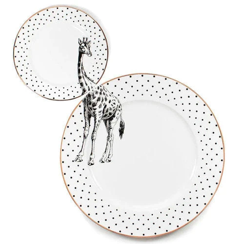 Monochrome Plate Set - Giraffe 3 Monochrome Plate Set - Giraffe
