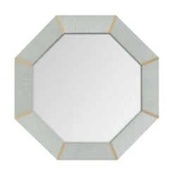 Montreal Mirror In Caroline Grasscloth - Brass