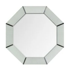 Montreal Mirror In Caroline Grasscloth - Chrome