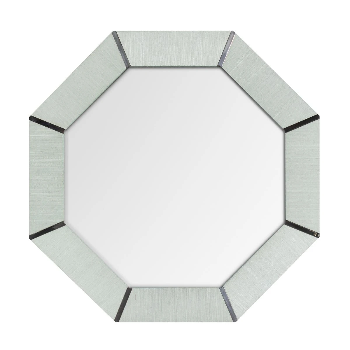 Montreal Mirror In Caroline Grasscloth - Chrome 3 Montreal Mirror In Caroline Grasscloth - Chrome