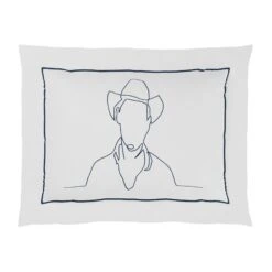 Navy Cowboy Boudoir Pillow Cover