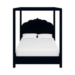 Custom Novi Canopy Bed -Furniture & Decoration Shop NoviCanopyBedinAdelaNavyVelvet.01 d3d8993d e8c8 40d8 95a8 4f4909a5294d