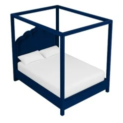 Custom Novi Canopy Bed -Furniture & Decoration Shop NoviCanopyBedinAdelaNavyVelvet.03
