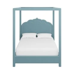 Custom Novi Canopy Bed -Furniture & Decoration Shop NoviCanopyBedinClarioIceVelvet.01 f17efa46 ff1e 4176 8434 55ef7ad23aa6