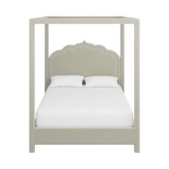 Custom Novi Canopy Bed -Furniture & Decoration Shop NoviCanopyBedinDaliIvoryVelvet.01 01628a32 db38 4d97 987b e52f43793f06