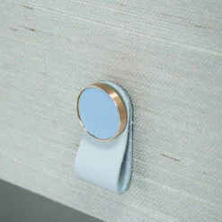 Old Flame Bedside Chest Petite -Furniture & Decoration Shop OldFlameChestPetite BlueLeatherHardware.03