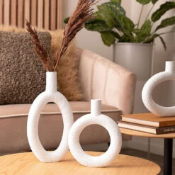 Oval Ring Vase - Ivory -Furniture & Decoration Shop OvalRingVase Ivory.03