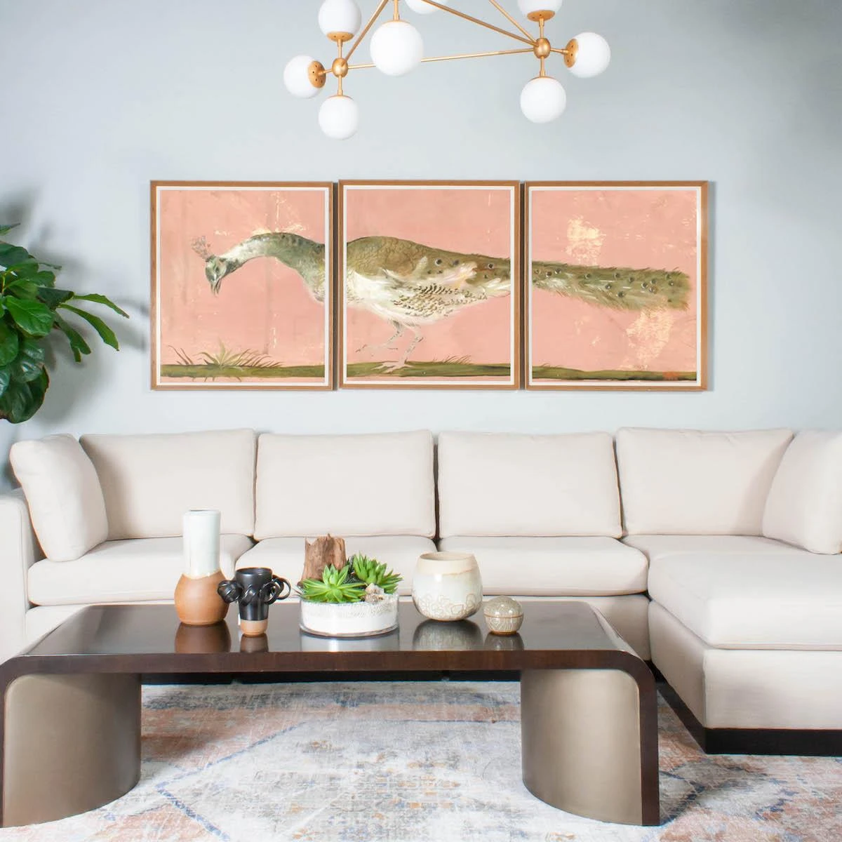 Peacock Triptych Art 4 Peacock Triptych Art - Image 2