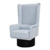Percy Swivel Chair In Light Blue Linen