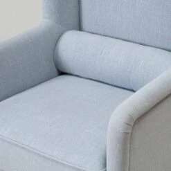 Percy Swivel Chair In Light Blue Linen -Furniture & Decoration Shop PercySwivelChairinLightBlueLinen.03