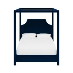 Custom Provence Canopy Bed -Furniture & Decoration Shop ProvenceCanopyBedinAdelaNavyVelvet.01
