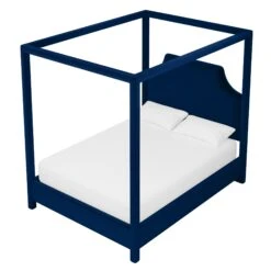 Custom Provence Canopy Bed -Furniture & Decoration Shop ProvenceCanopyBedinAdelaNavyVelvet.03