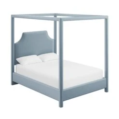 Custom Provence Canopy Bed -Furniture & Decoration Shop ProvenceCanopyBedinClarioIceVelvet.02 2