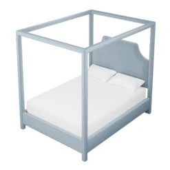 Custom Provence Canopy Bed -Furniture & Decoration Shop ProvenceCanopyBedinClarioIceVelvet.03 2