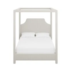 Custom Provence Canopy Bed -Furniture & Decoration Shop ProvenceCanopyBedinClaudethBeigeWoven.01