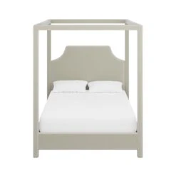 Custom Provence Canopy Bed -Furniture & Decoration Shop ProvenceCanopyBedinDaliIvoryVelvet.01