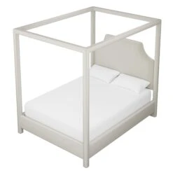 Custom Provence Canopy Bed -Furniture & Decoration Shop ProvenceCanopyBedinDaliIvoryVelvet.03