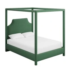 Custom Provence Canopy Bed -Furniture & Decoration Shop ProvenceCanopyBedinEvelynEmeraldVelvet.02