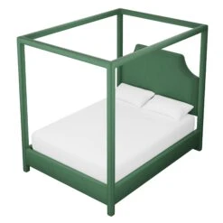 Custom Provence Canopy Bed -Furniture & Decoration Shop ProvenceCanopyBedinEvelynEmeraldVelvet.03