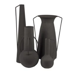 Roman Vases In Black - Set Of 4