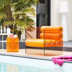 Smokey Orange Acrylic Armchair -Furniture & Decoration Shop SmokeyOrangeAcrylicArmchair.02