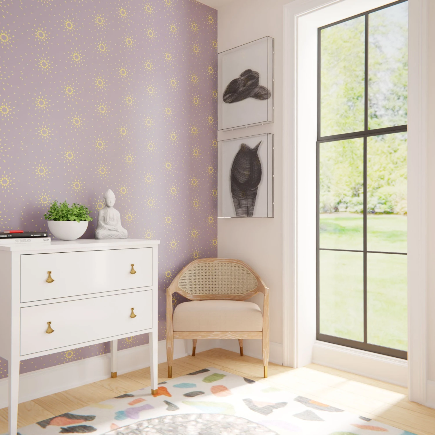 Star Flower - Plum Yellow 4 Star Flower - Plum Yellow - Image 2