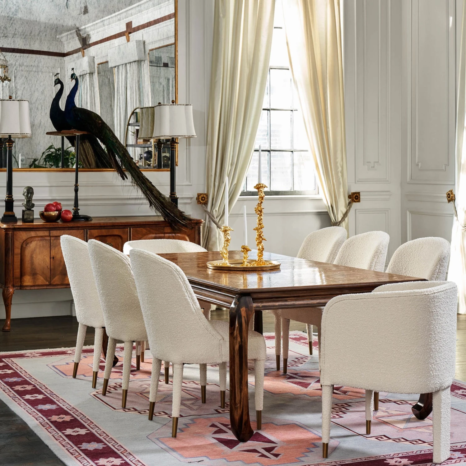 Tavish Dining Chair In Ivory Boucle 4 Tavish Dining Chair In Ivory Boucle - Image 2