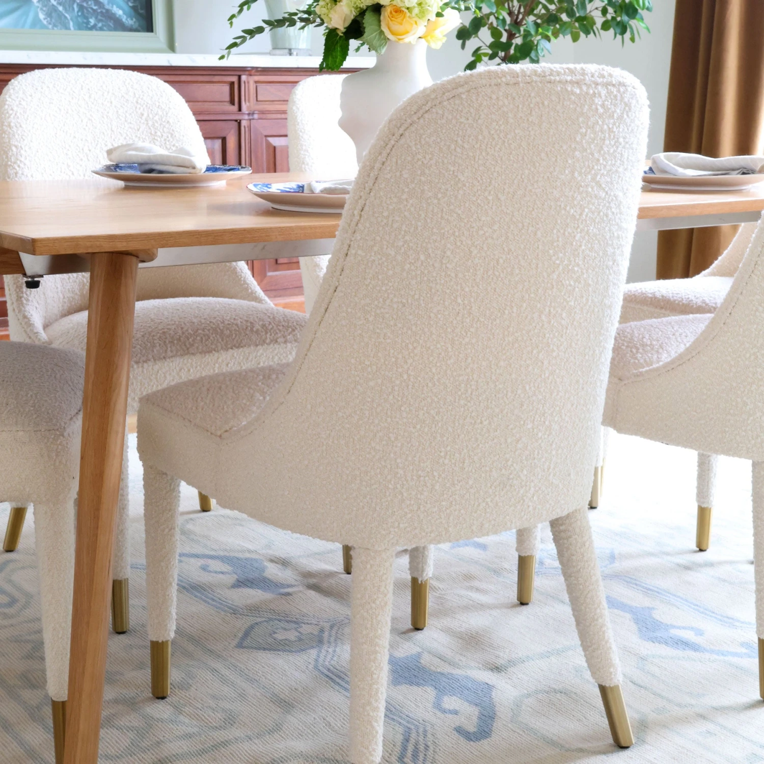 Tavish Dining Chair In Ivory Boucle 7 Tavish Dining Chair In Ivory Boucle - Image 5