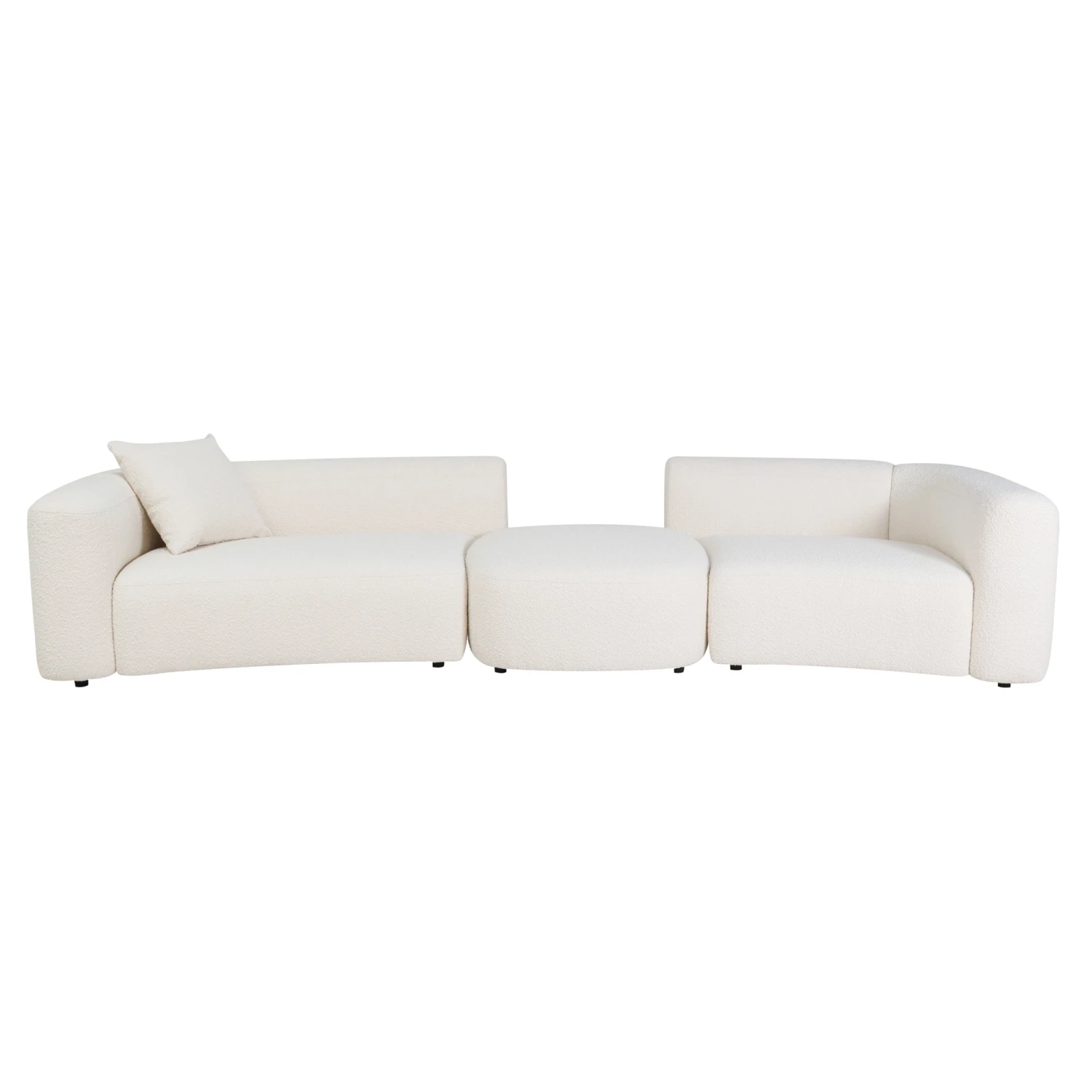 The Straight Talker Sectional In Ivory Boucle 3 The Straight Talker Sectional In Ivory Boucle