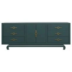 Custom Toulouse Credenza -Furniture & Decoration Shop ToulouseCredenzaMatrix.MidnightGreen.01