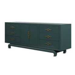 Custom Toulouse Credenza -Furniture & Decoration Shop ToulouseCredenzaMatrix.MidnightGreen.02