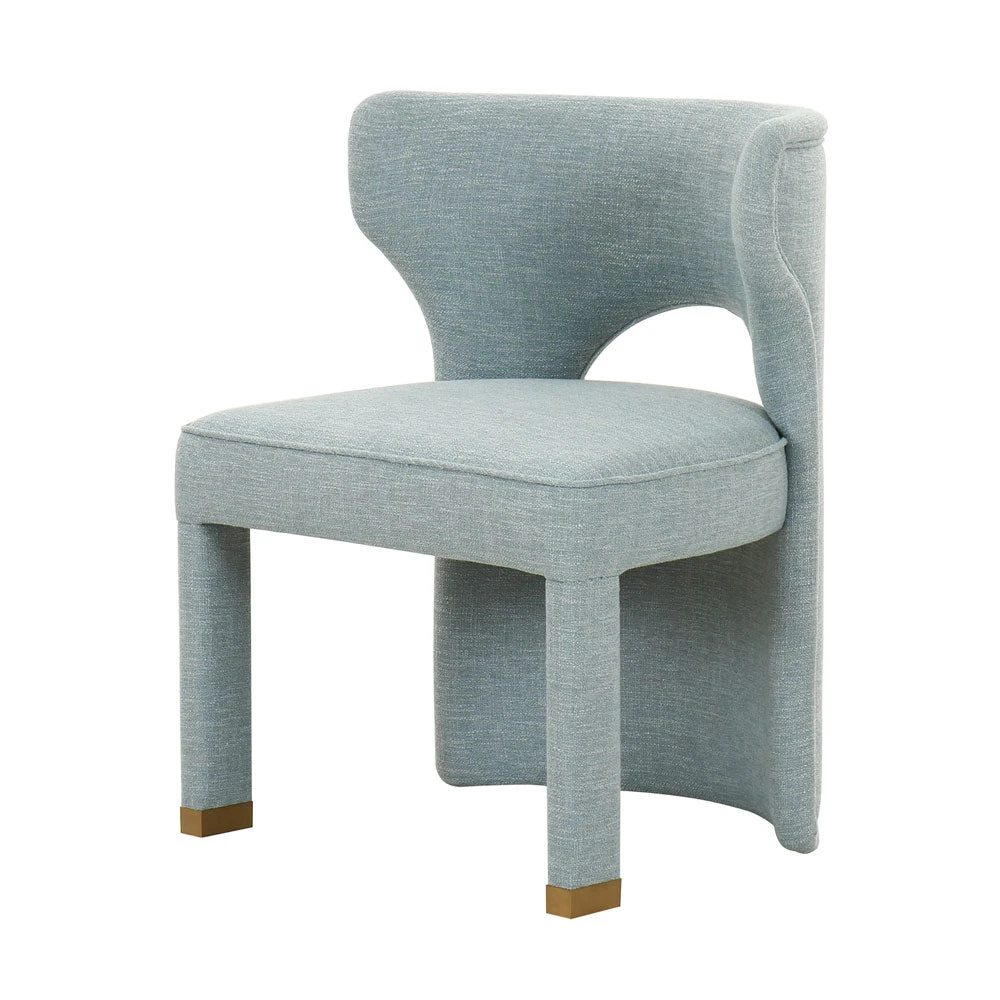 Valerie Dining Chair In French Blue Linen 3 Valerie Dining Chair In French Blue Linen