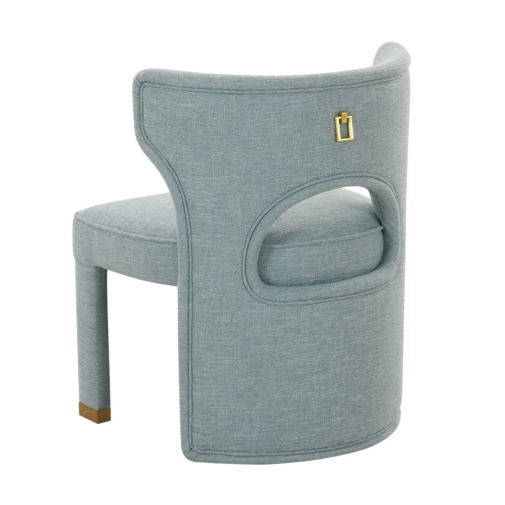 Valerie Dining Chair In French Blue Linen 6 Valerie Dining Chair In French Blue Linen - Image 4
