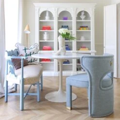 Valerie Dining Chair In French Blue Linen 14 Valerie Dining Chair In French Blue Linen -Furniture & Decoration Shop Valerie Chair.09